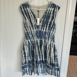 Banana Republic Navy and White Abstract Dress